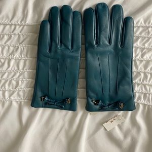 Brand new teal coach gloves